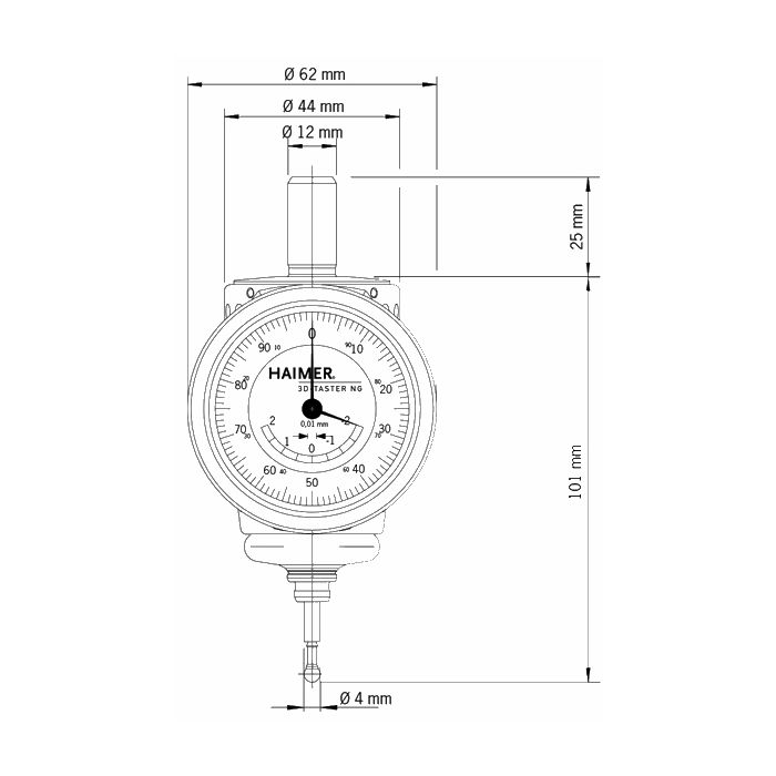 Czujnik 3D Haimer nowej generacji z uchwytem walcowym 12mm